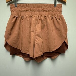 Balance Athletica The Vista Short Logo V1 Brown High Waisted Athletic